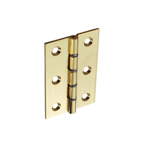 SECURIT S4101 BRASS HINGES DOUBLE STEEL WASHERED POLISHED 75MM 2.0MM 3 X 2' PAIR. MP-S4101 \\\KD00188