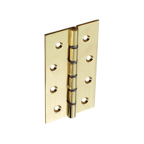 SECURIT S4105 BRASS HINGES DOUBLE STEEL WASHERED POLISHED 100MM 2.0MM 4 X 2 5/8' PAIR. MP-S4105 \\\KD00189