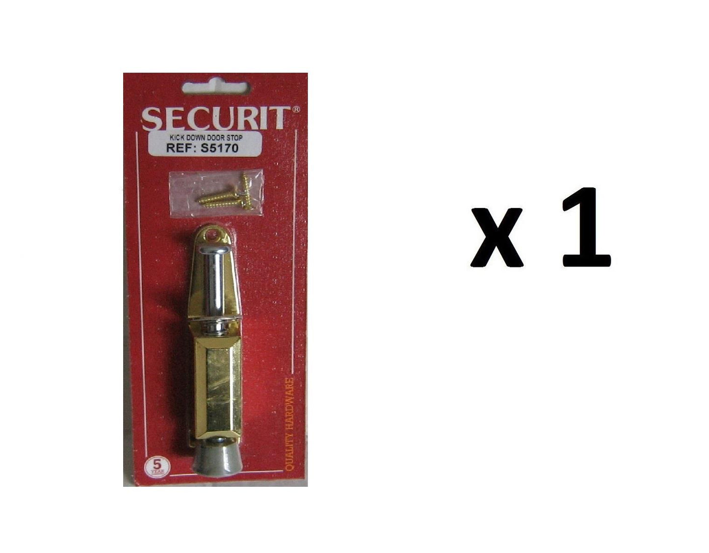 SECURIT S5170 KICK DOWN DOOR STOP BRASSED 125MM. MP-S5170 \\\KD00219