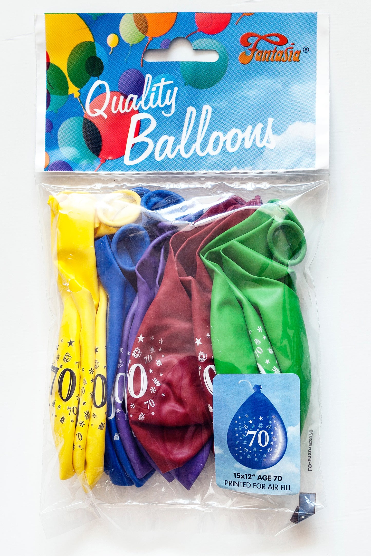 FANTASIA 12 INCH LATEX 70TH BIRTHDAY BALLOONS 15//PK. PB070 \\\KD00300