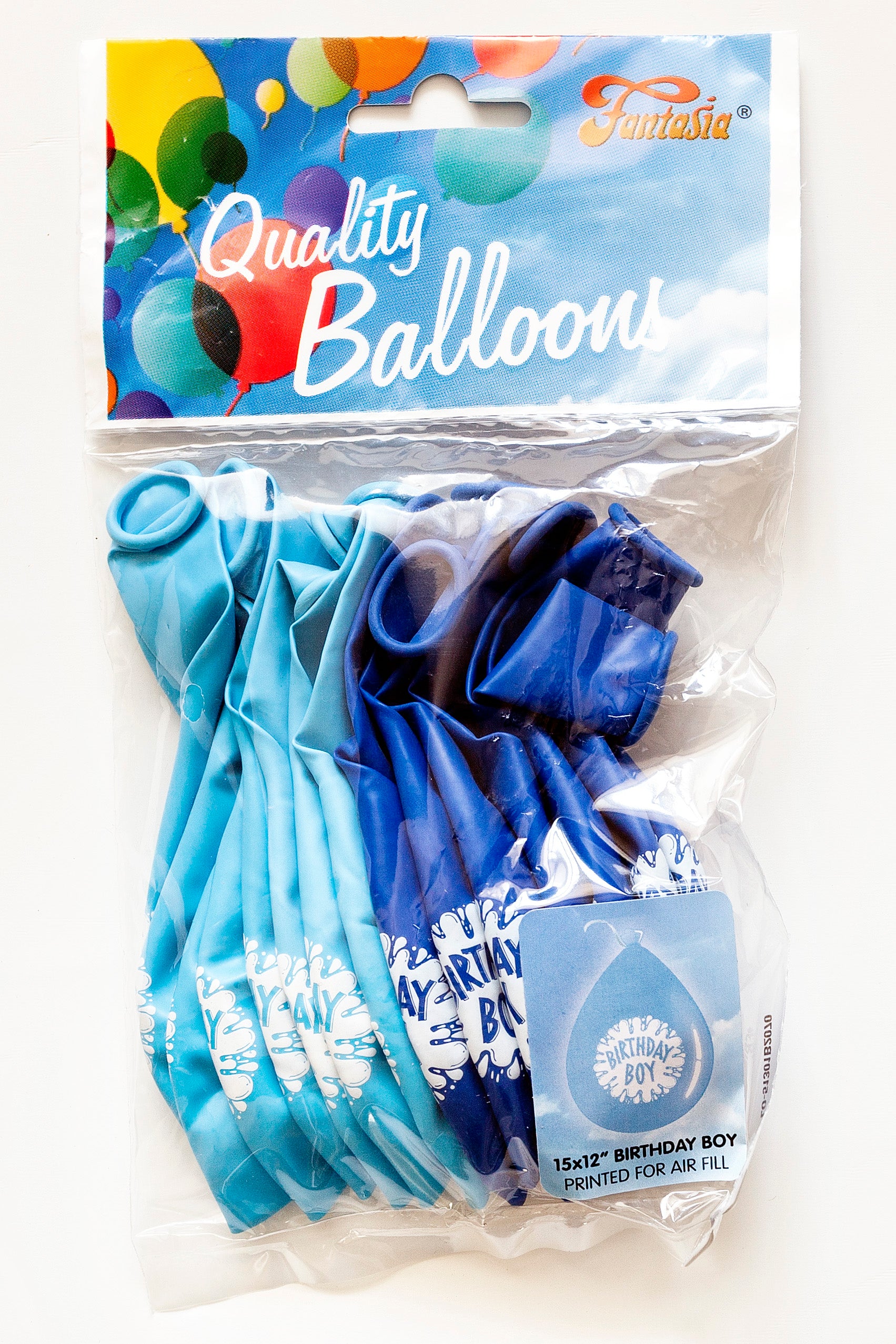 FANTASIA 12 INCH LATEX BIRTHDAY BOY BALLOONS 15PK. PBDAYB \\\KD00303
