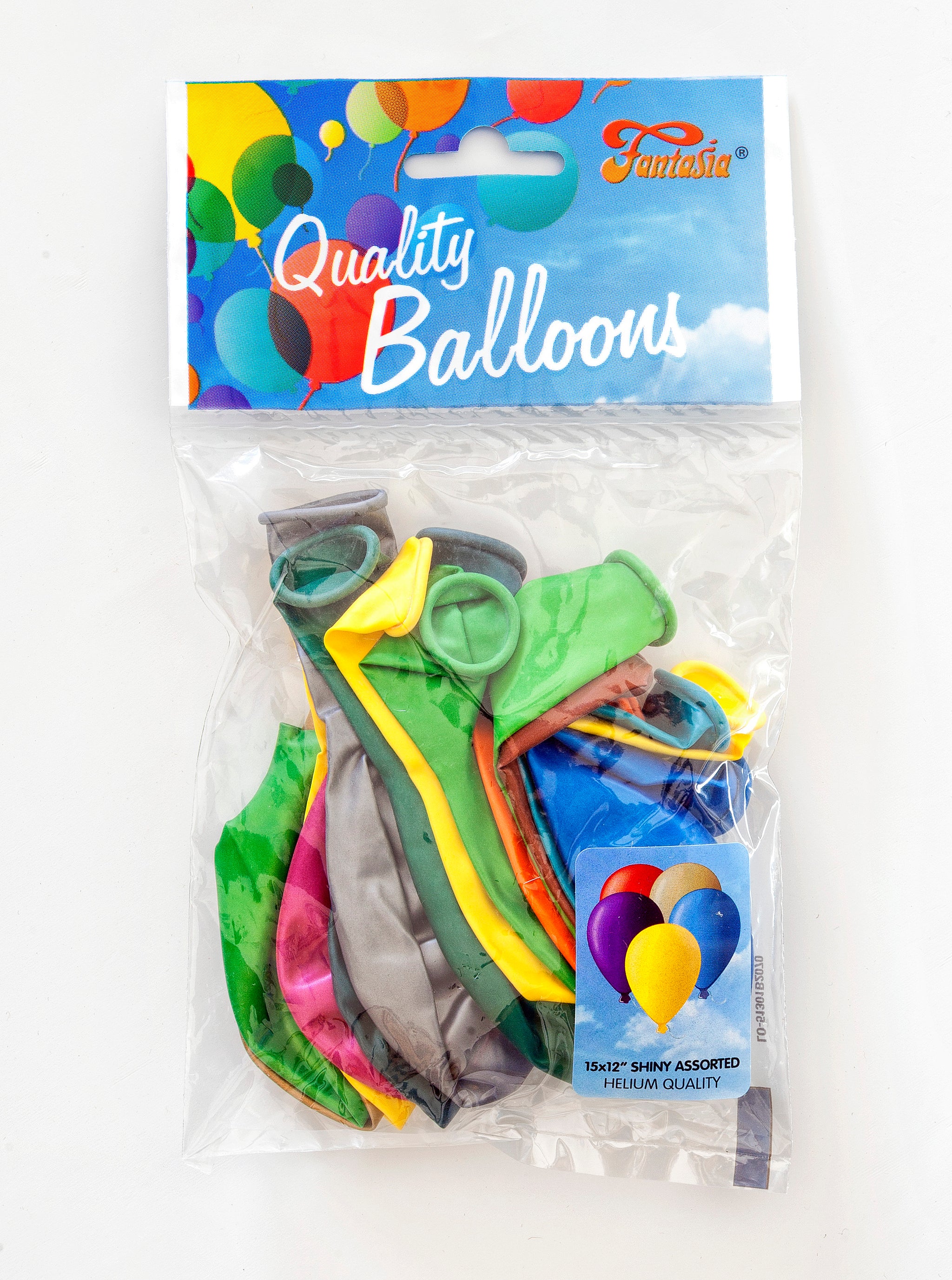 FANTASIA 12 INCH LATEX MULTICOLOUR SHINY BALLOONS 15/PK. PBSHA \\\KD00306