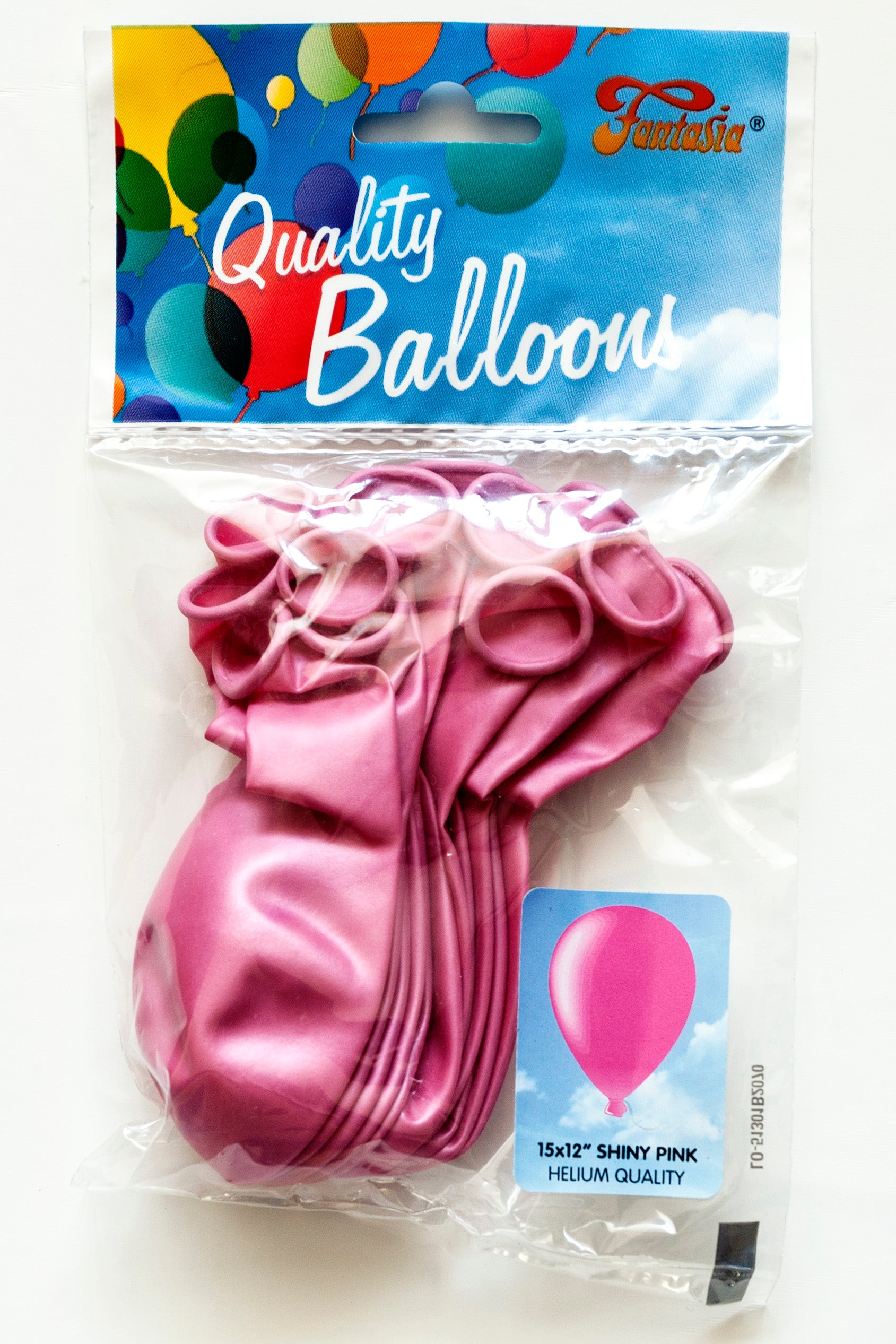 FANTASIA 12 INCH LATEX SHINY PINK BALLOONS 15/PK. PBSHPK \\\KD00307