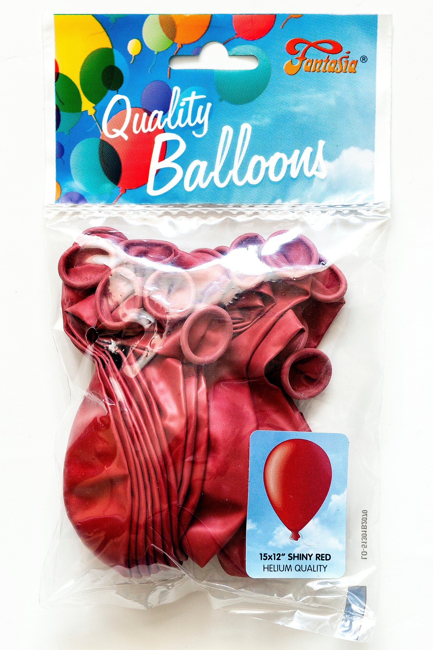 FANTASIA 12 INCH LATEX SHINY RED BALLOONS 15PK. PBSHR \\\KD00308
