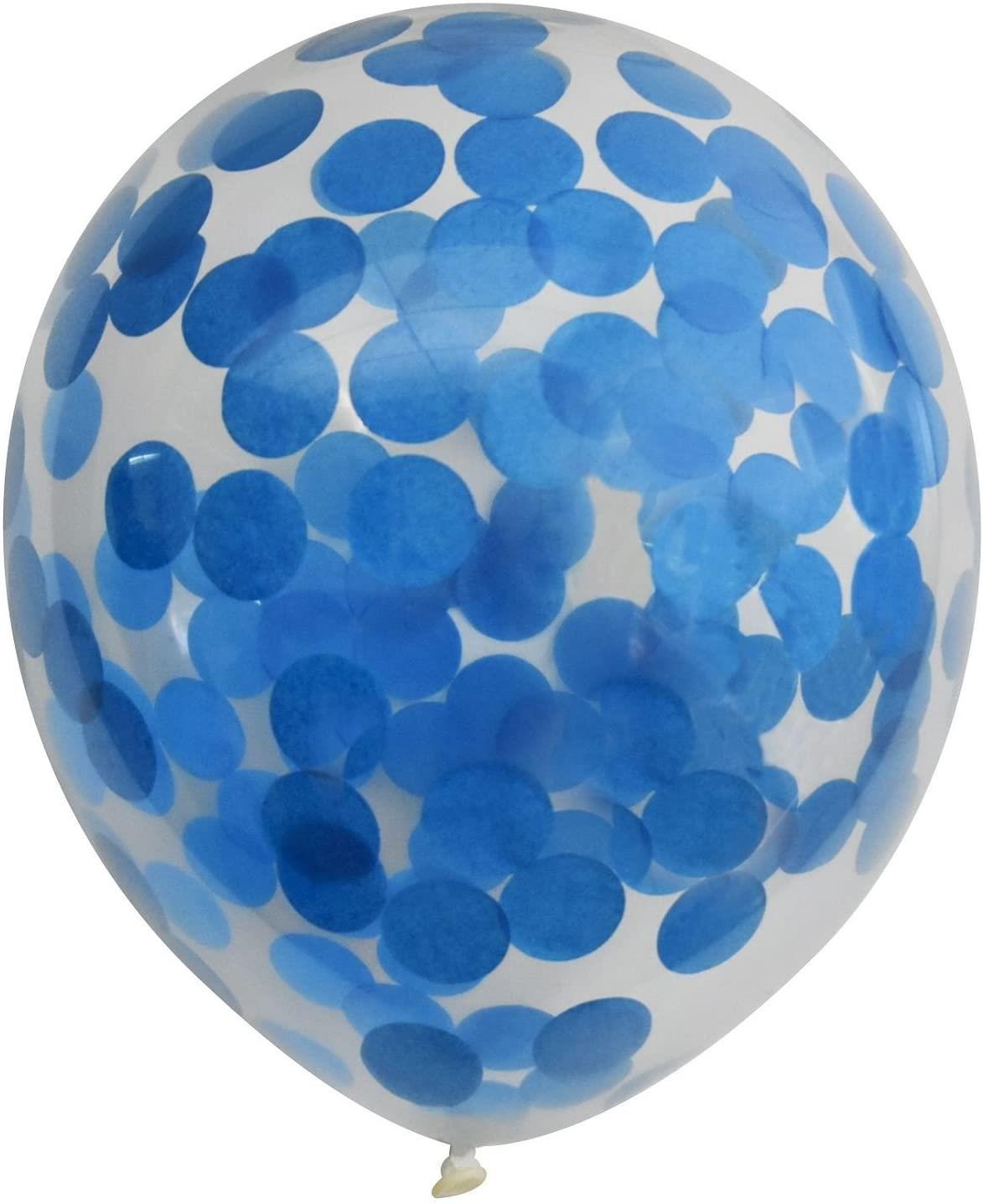 GLOBOS PAYASO BLUE CONFETTI PARTY BALLOONS 6/PK. CB01B \\\KD00317