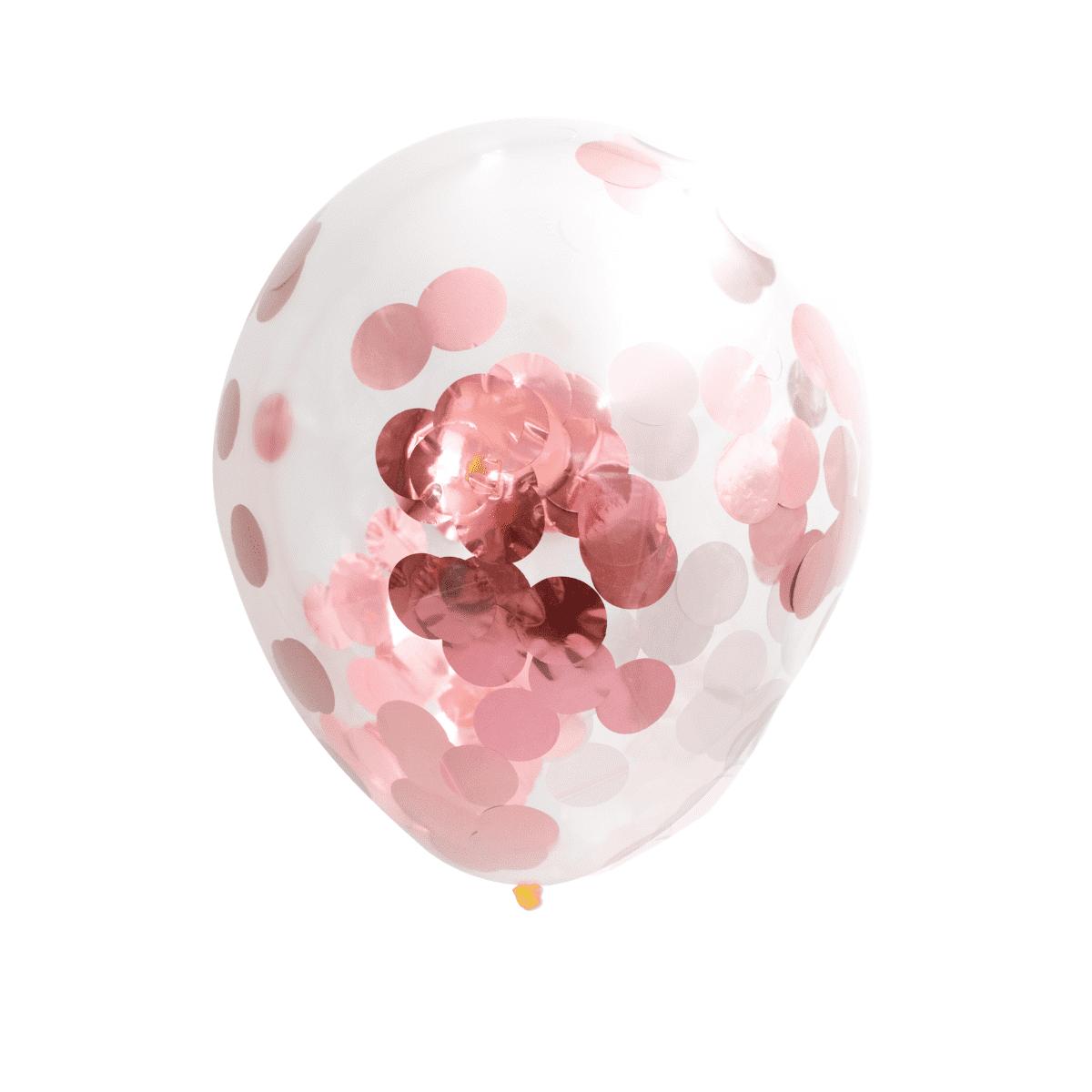 GLOBOS PAYASO PINK CONFETTI PARTY BALLOONS 6/PK. CB01P \\\KD00318