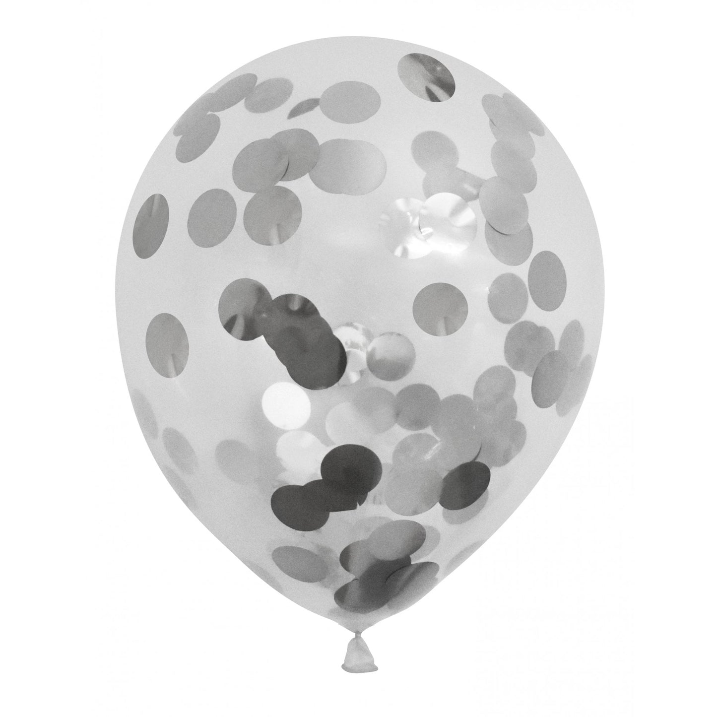 GLOBOS PAYASO SILVER CONFETTI PARTY BALLOONS 6/PK. CB01S \\\KD00319
