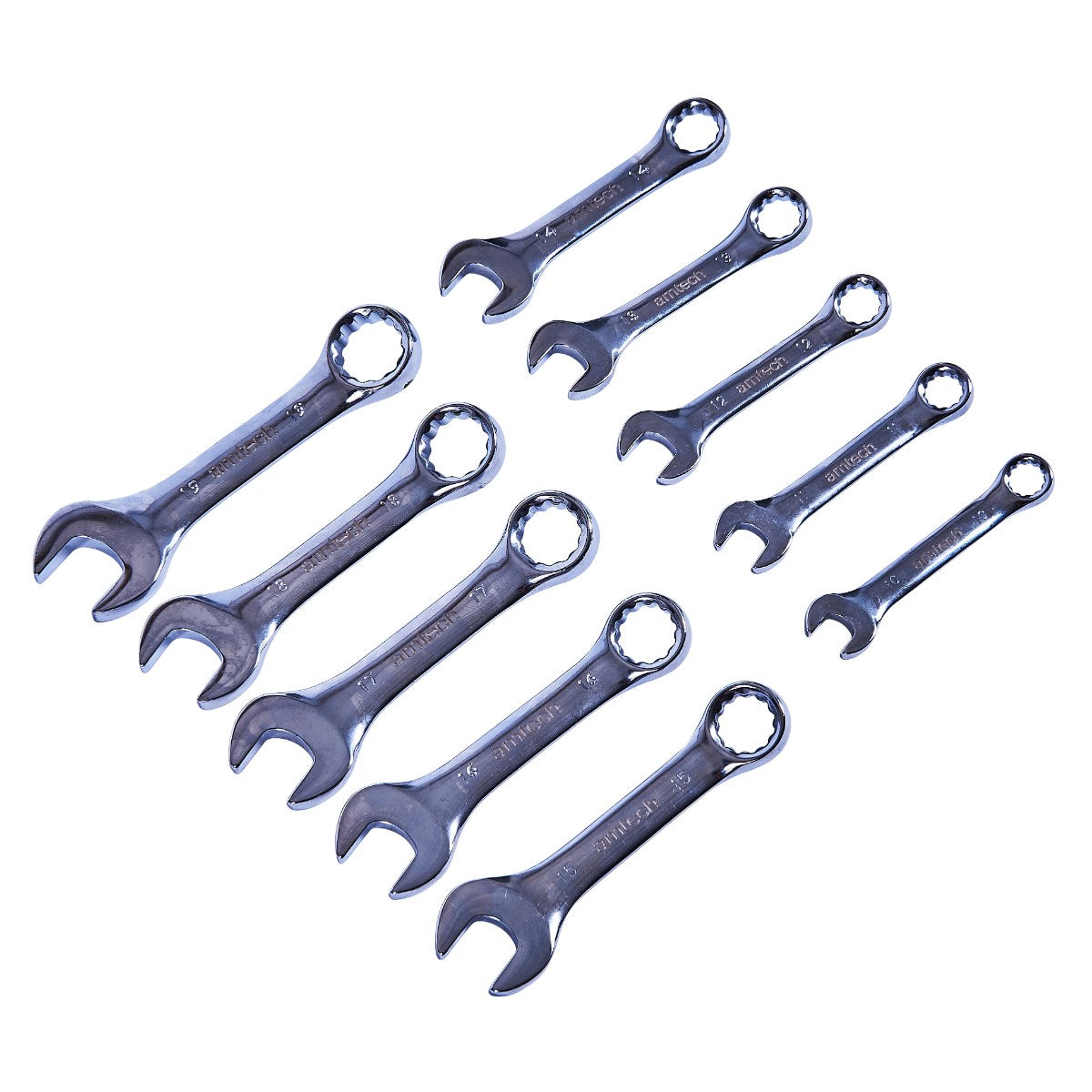 AMTECH STUBBY COMBINATION WRENCH SET 10/PCS. AMK2001 \\\KD00470