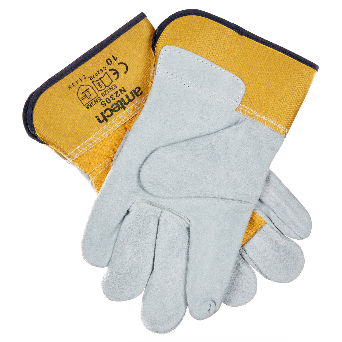 AMTECH HEAVY DUTY LEATHER RIGGER GLOVES XL - SIZE:10. AMN2305 \\\KD00497