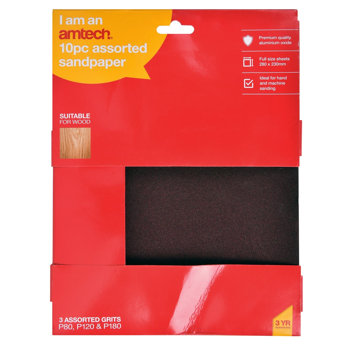 AMTECH SANDPAPER (P 80/120/180) (280 X 230MM) 10/PCS. AMS3855 \\\KD00538