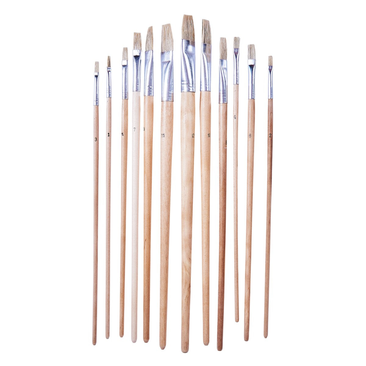 AMTECH FLAT TIP ART BRUSH SET - XL 12/PCS. AMS4145 \\\KD00544