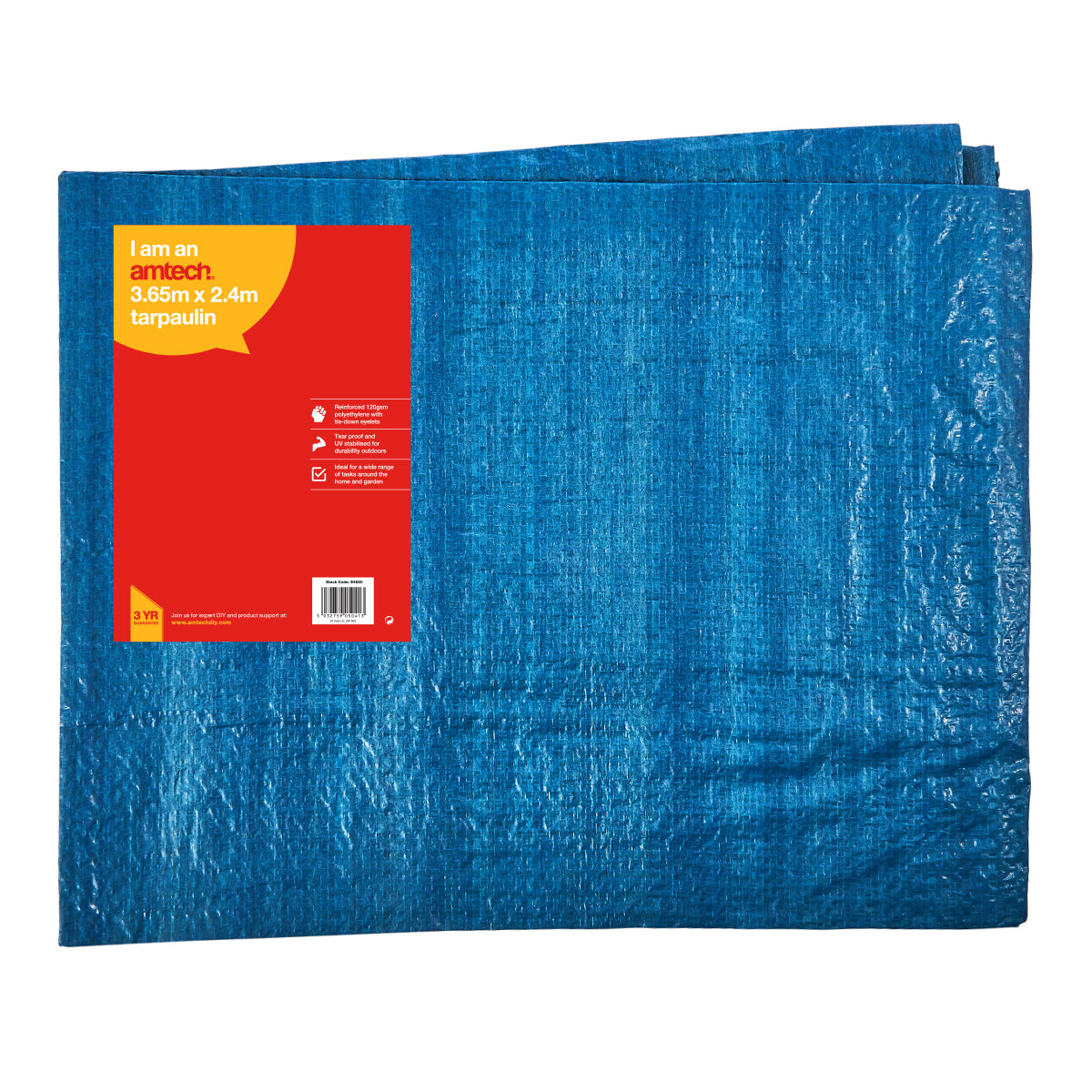 'AMTECH 120 GSM UV BLUE TARPAULIN 12' X 8' FT (3.65 X 2.4M)'||'. '||'AMS4820' \\\KD00549
