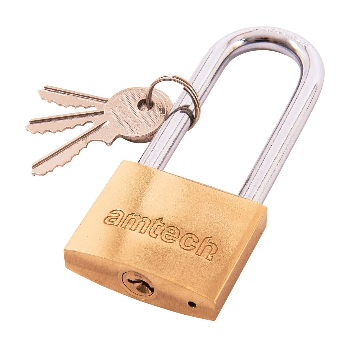 AMTECH LONG SHACKLE BRASS PADLOCK 50MM. AMT1600C \\\KD00563