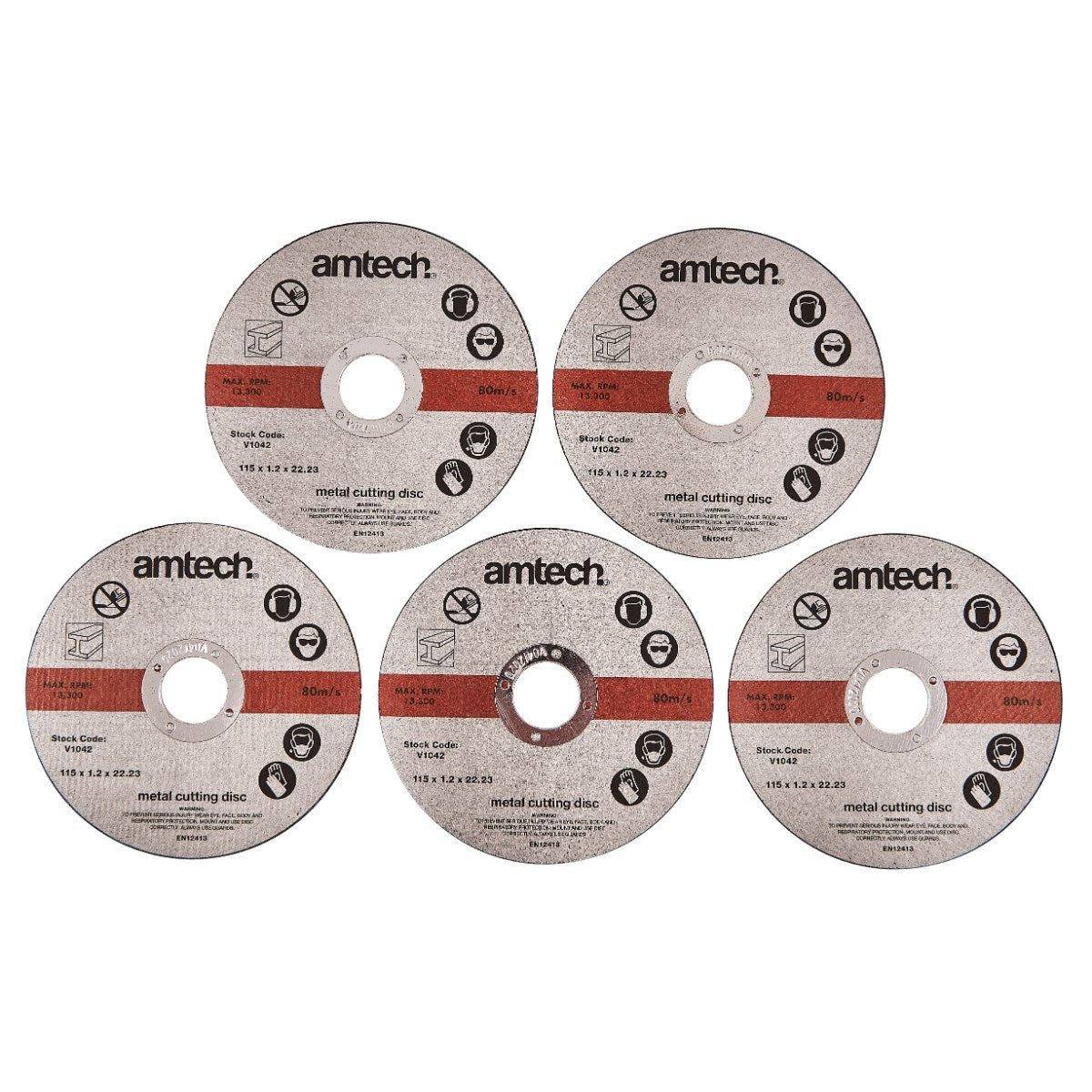 AMTECH 1.2MM X 115MM METAL CUTTING DISCS 5/PCS. AMV1042 \\\KD00577