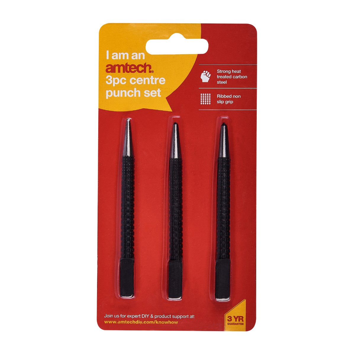 AMTECH BLACK NAIL PUNCH SET 3/PCS. AMH0900 \\\KD00586
