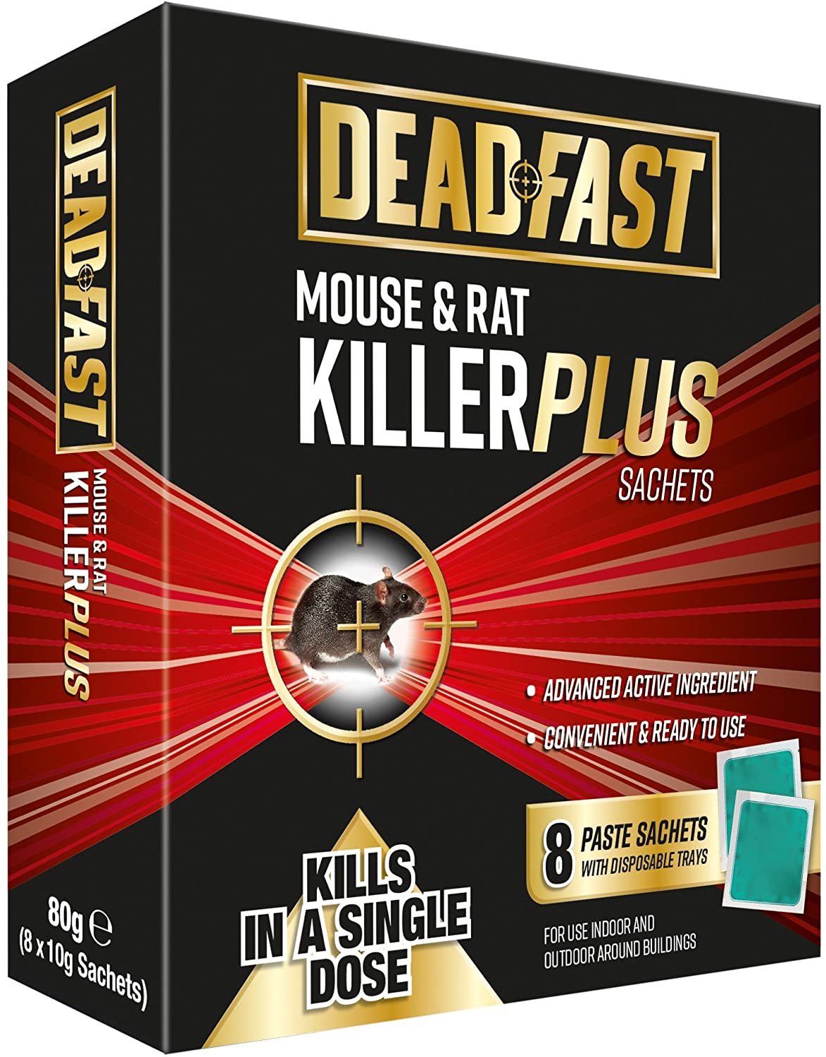 DEADFAST RAT & MOUSE KILLER PLUS SACHETS 8/PK. 20300392 \\\KD00598