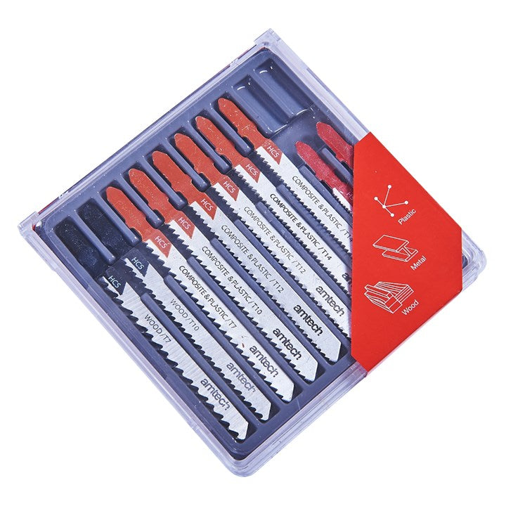 AMTECH MIXED JIGSAW BLADES T-SLOT FITTING 10/PK. AMM1850 \\\KD00647