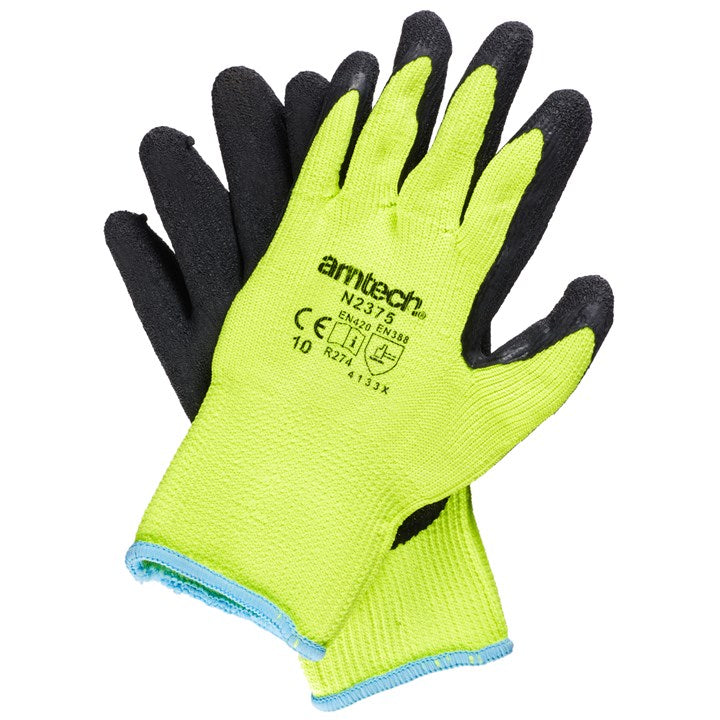 AMTECH LATEX PALM COATED WORK GLOVES -  XL (SIZE 10). AMN2375 \\\KD00655