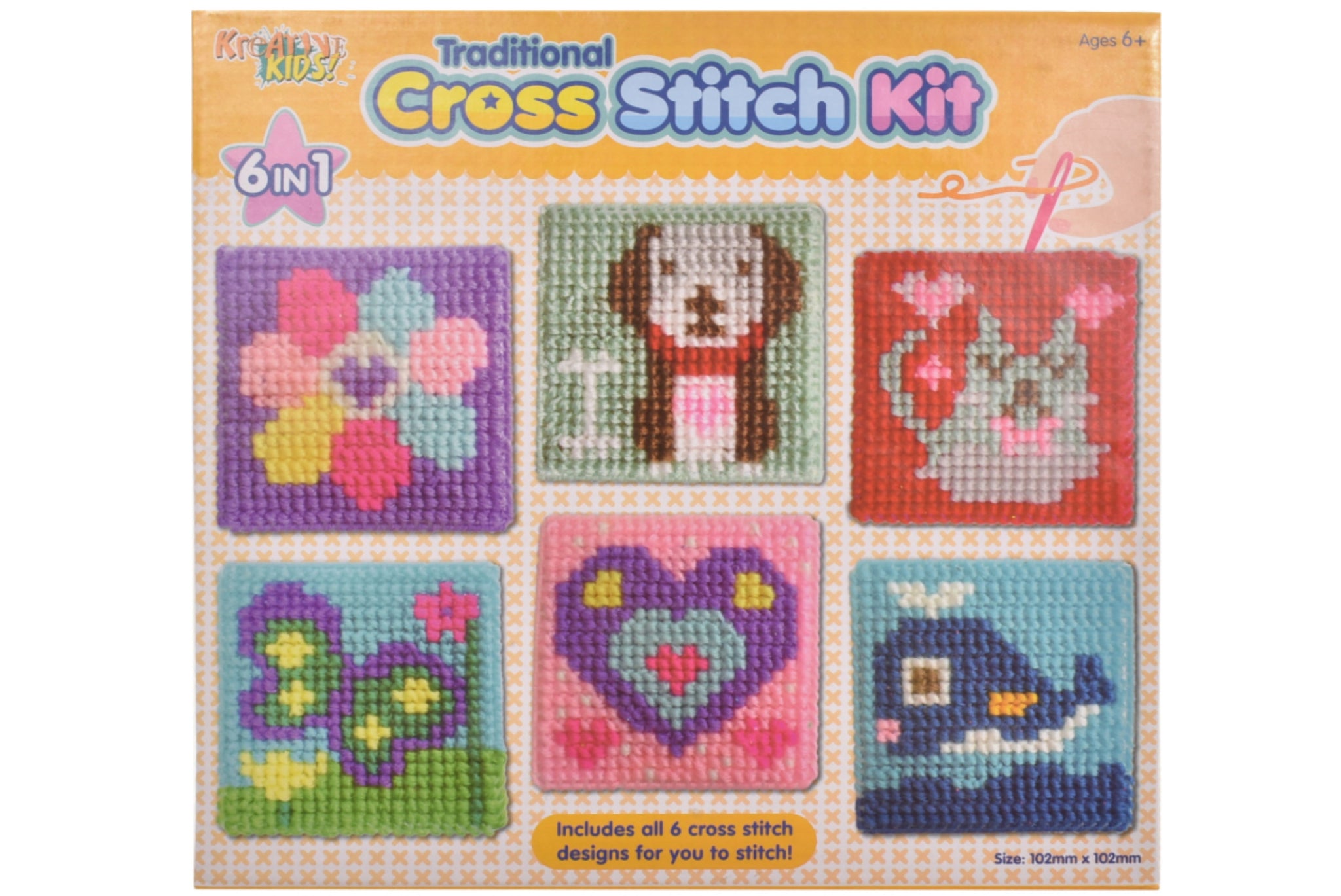 CROSS STITCHING KITS (6 ASSORTED) IN COLOUR BOX. TY0313 \\\KD00708