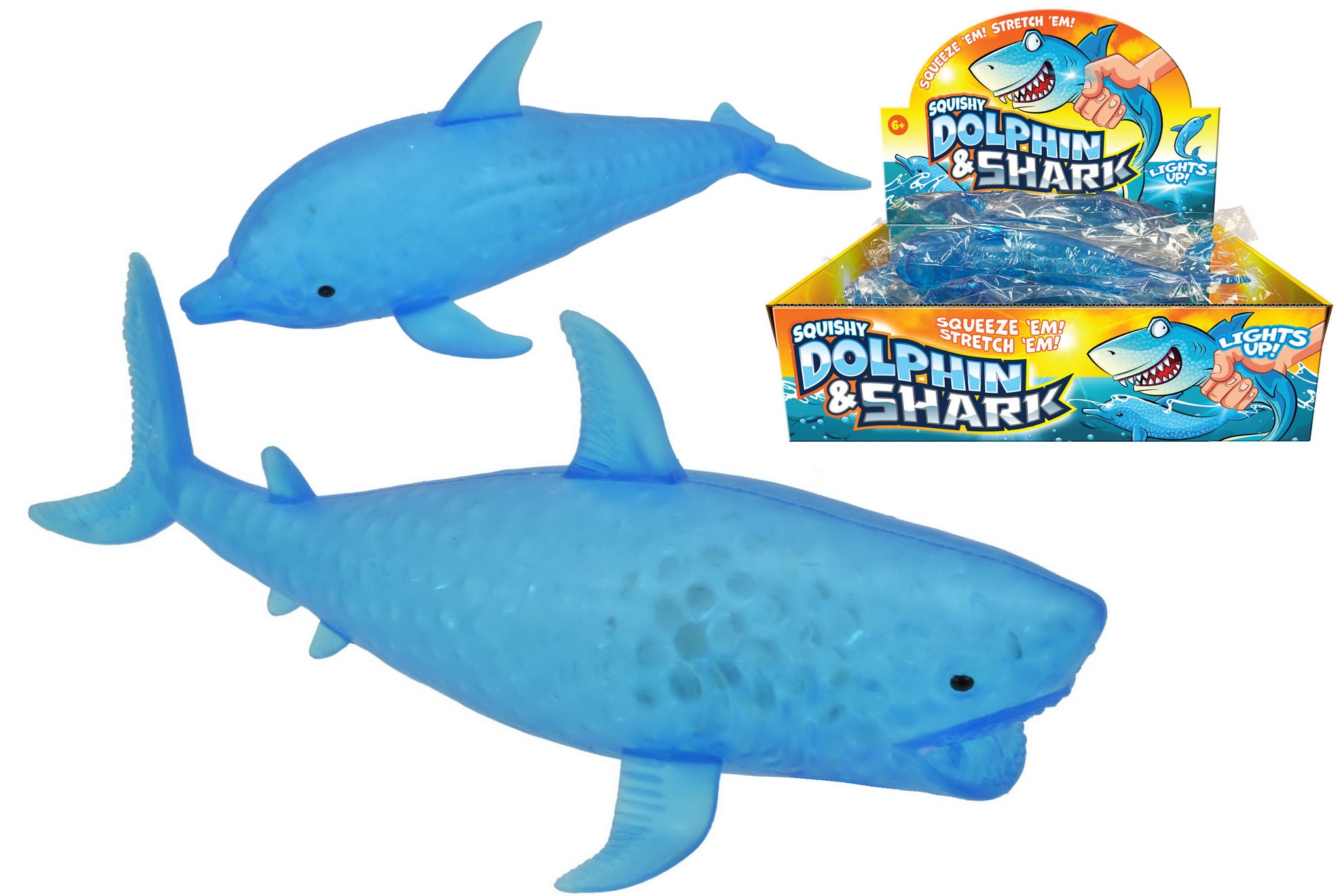 LIGHT UP SQUISHY DOLPHIN & SHARK WITH LIGHT. TY1388 \\\KD00718