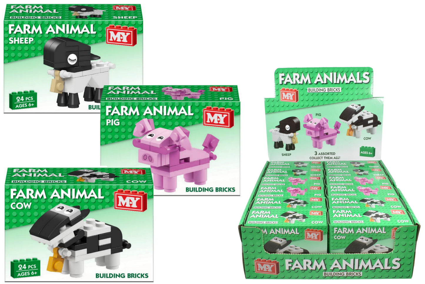 MY FARM ANIMAL BRICK  SET - 1 PC. TY3475 \\\KD00735