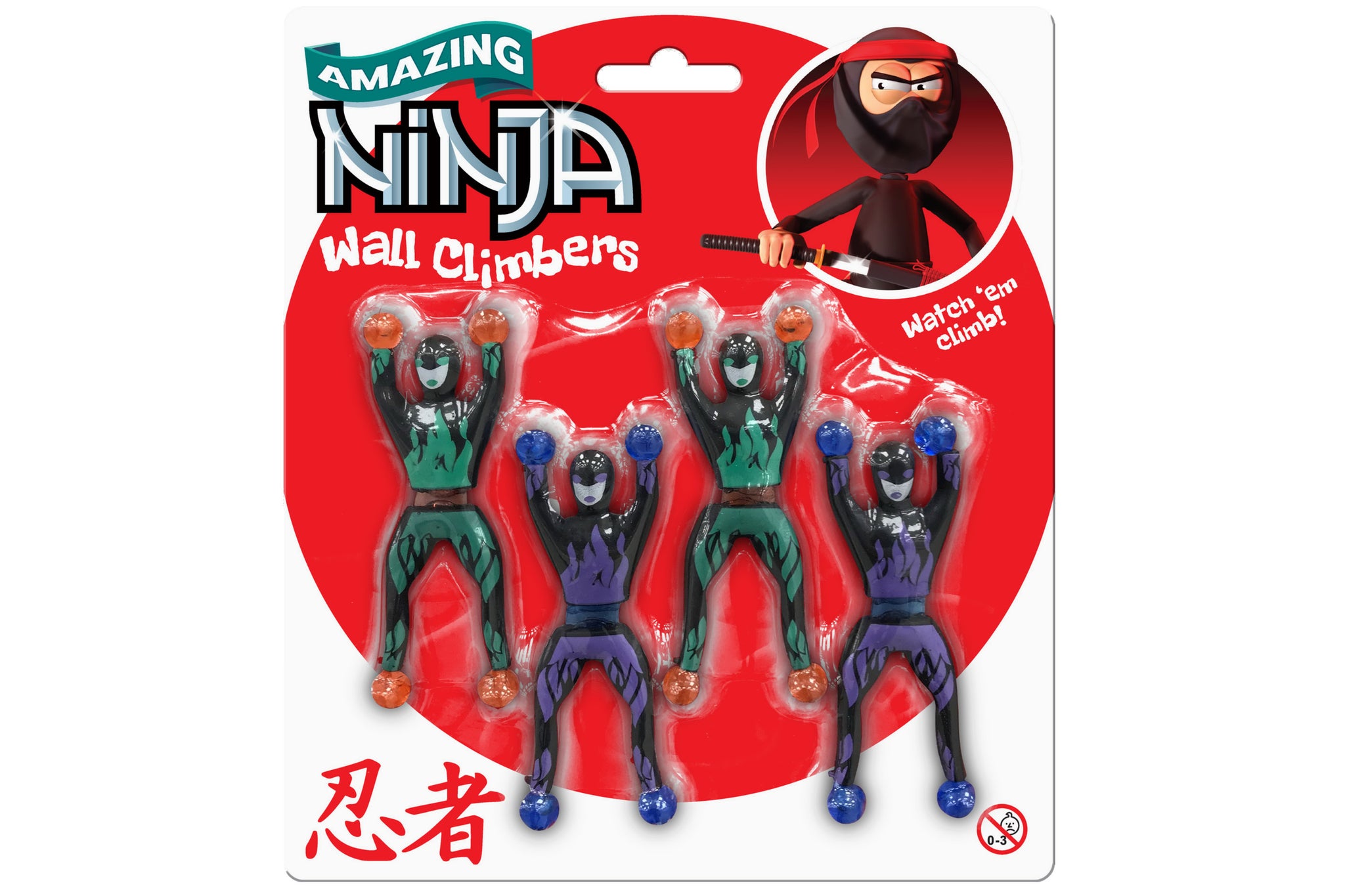 4PC NINJA WALL CLIMBERS - NINJA SERIES. TY4174 \\\KD00745