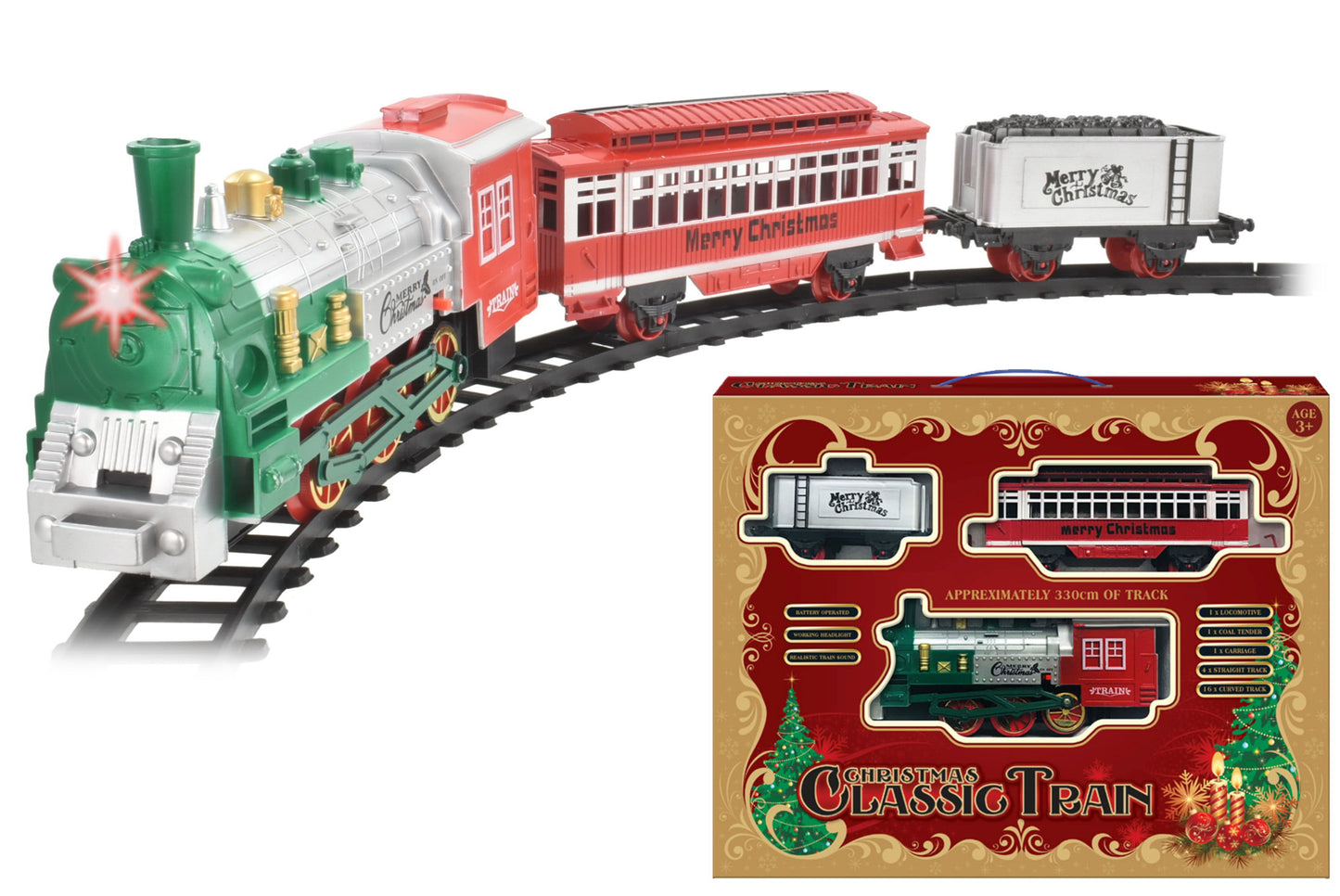 CLASSIC BATTERY OPERATED CHRISTMAS TRAIN SET. TY4219 \\\KD00750