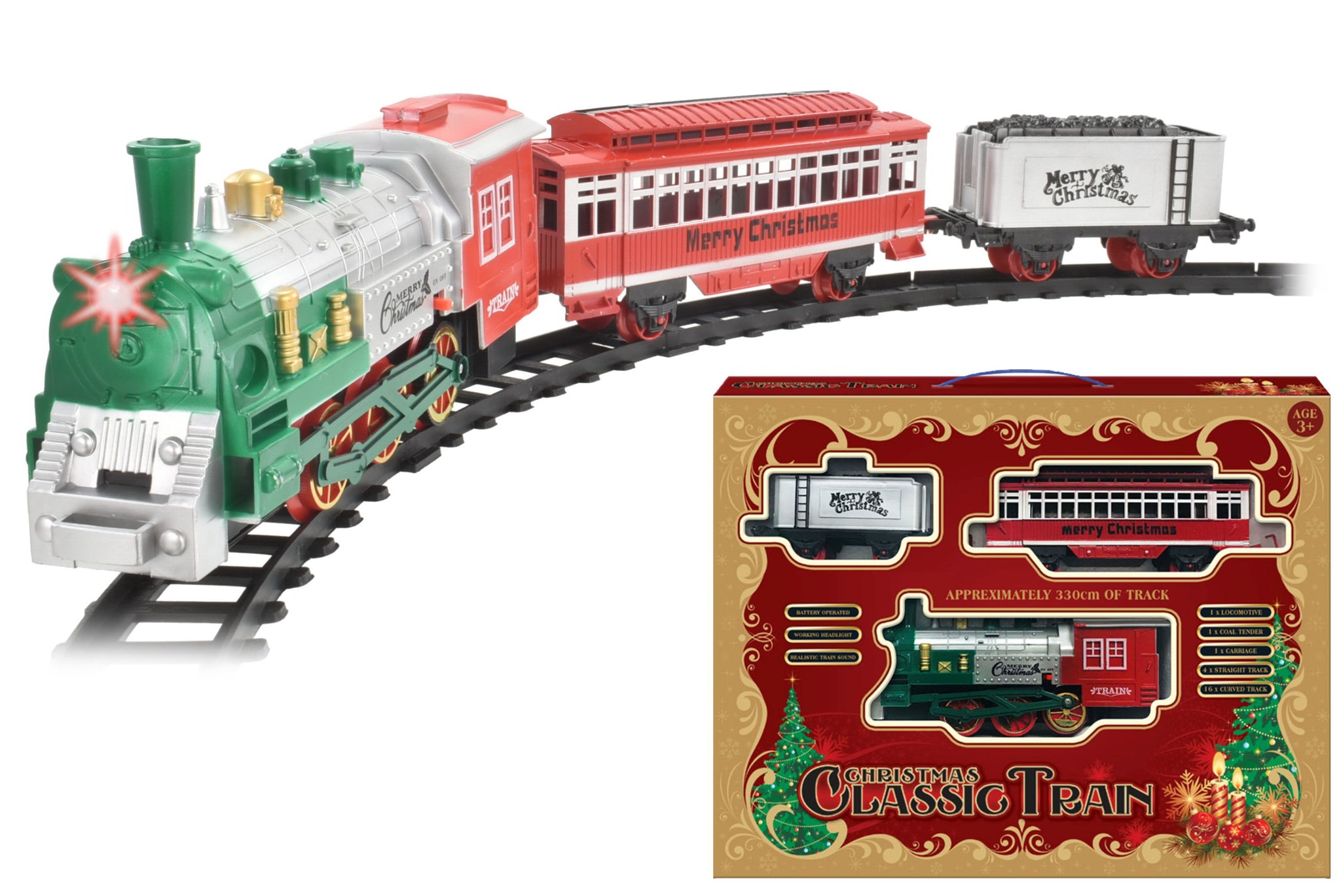 CLASSIC BATTERY OPERATED CHRISTMAS TRAIN SET. TY4219 \\\KD00750