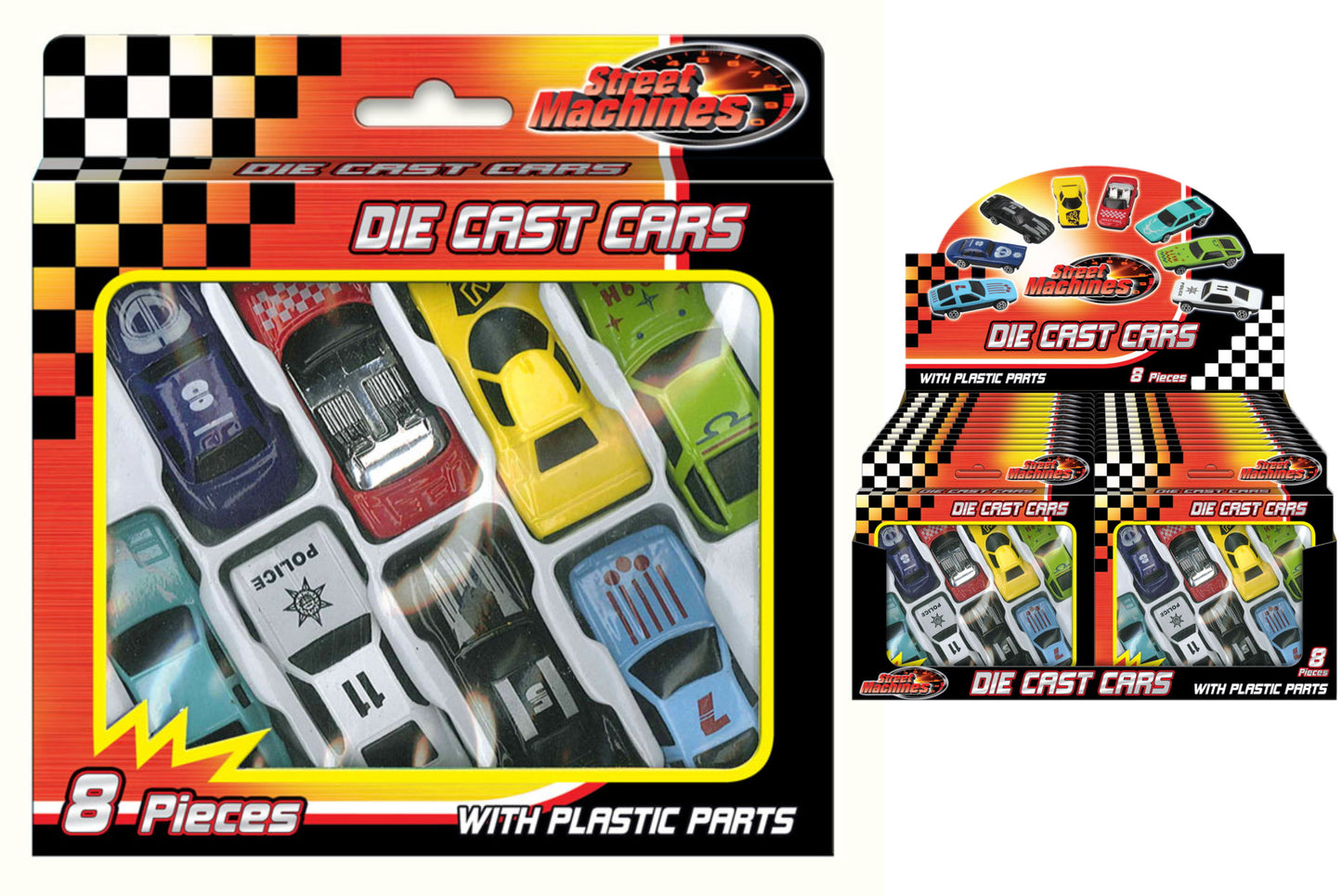 DIE CAST FREE WHEEL CARS 8/PK. TY7889 \\\KD00781