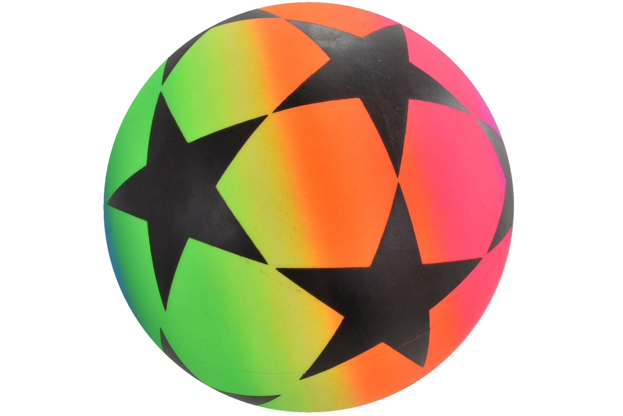 9" LARGE STARS NEON BALL DEFLATED - NET BAG. TY1026 \\\KD00798