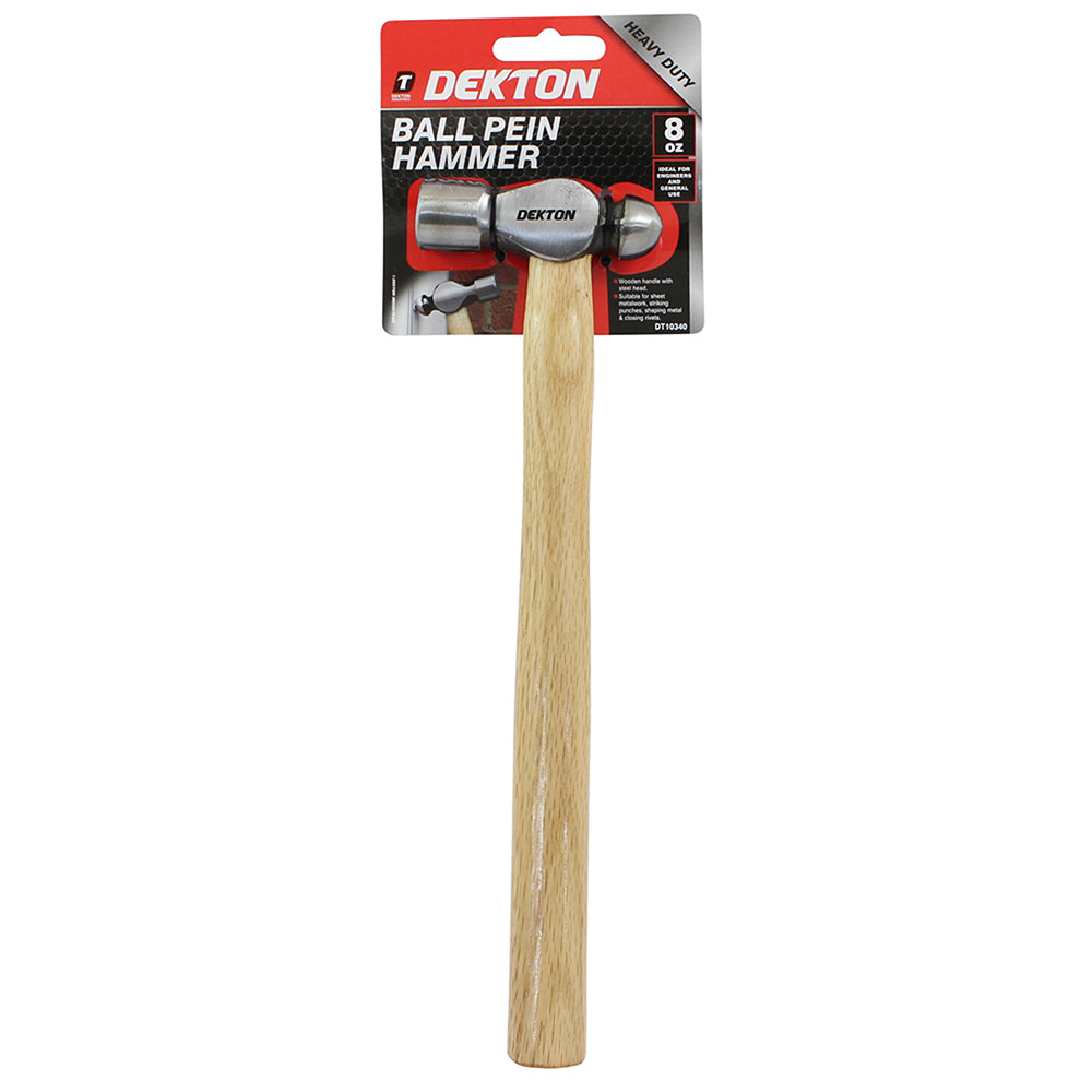 DEKTON BALL PEIN HAMMER WOODEN HANDLE 8OZ. DT10340 \\\KD00839