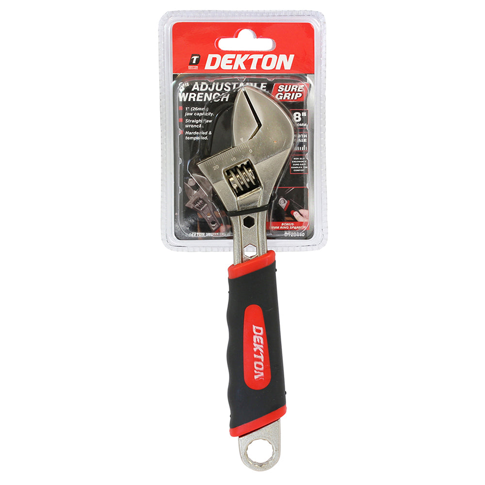 DEKTON SURE GRIP ADJUSTABLE SPANNER 8 INCH. DT20440 \\\KD00851