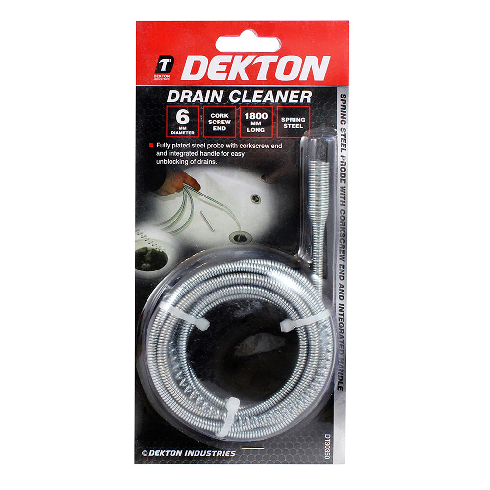 DEKTON FLEXIBLE DRAIN CLEANER WIRE / ROD 1800MM. DT30350 \\\KD00864