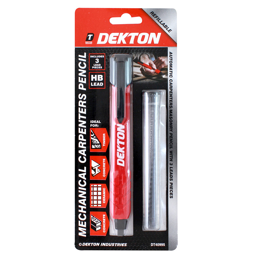 DEKTON REFILLABLE CARPENTER MECHANICAL PENCIL WITH 3 LEADS. DT40995 \\\KD00881
