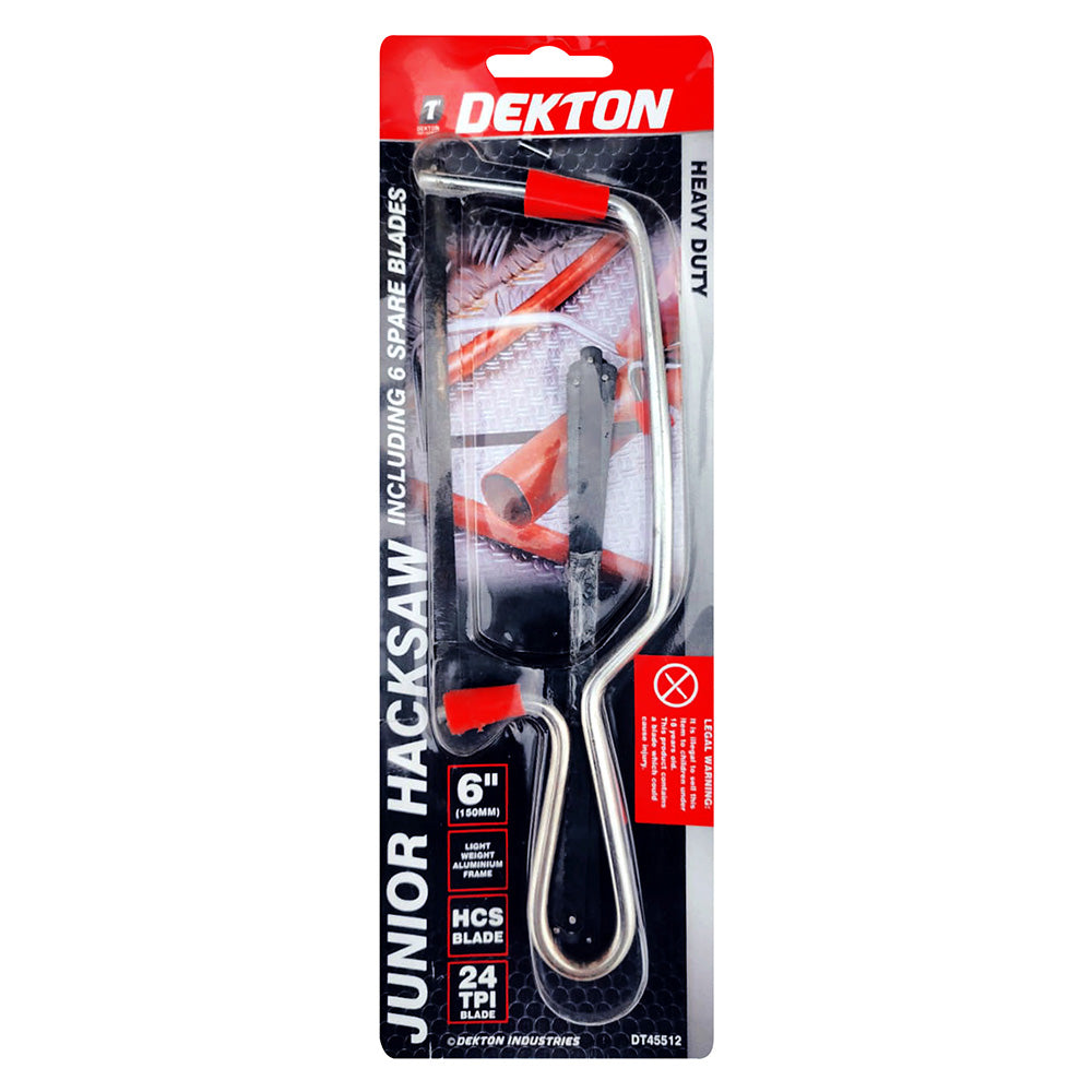DEKTON JUNIOR HACKSAW WITH BLADE 6 INCH / 150MM WITH 6 EXTRA BLADE \\\KD00885