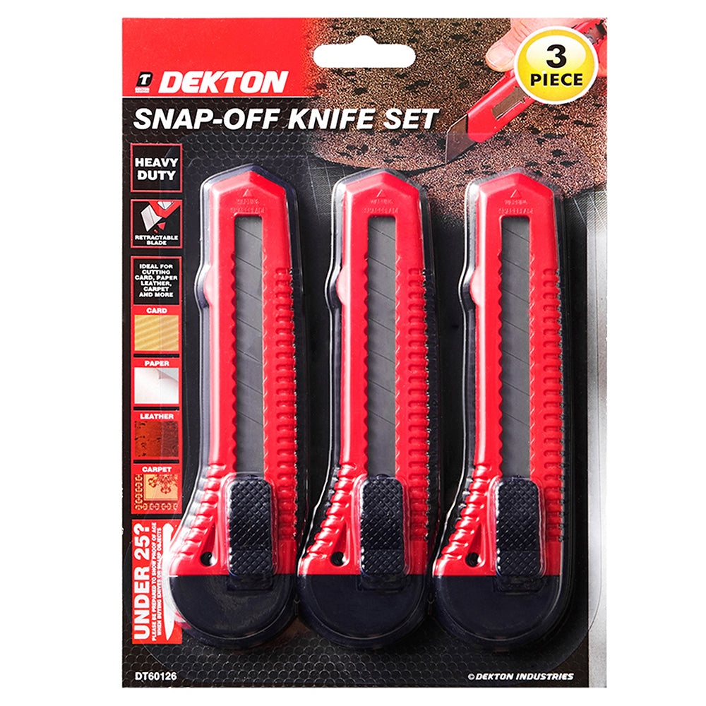 DEKTON LARGE SNAP OFF KNIFE 3/PK. DT60126 \\\KD00889