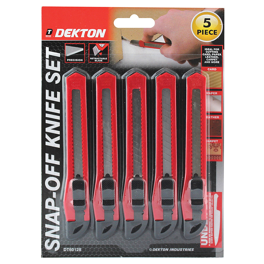 DEKTON SMALL SNAP OFF KNIFE 5/PK. DT60128 \\\KD00890