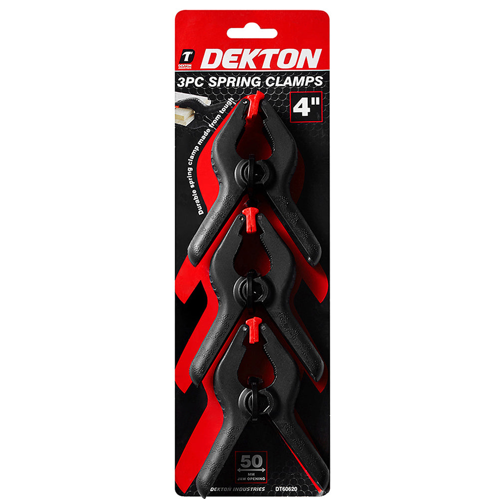 DEKTON HEAVY DUTY NYLON SPRING CLAMPS 4 INCH / 100MM 3/PK. DT60620 \\\KD00892