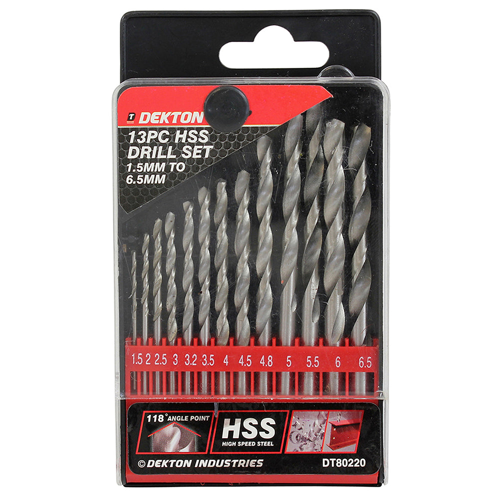 DEKTON HSS DRILL BITS SET 1.5MM TO 6.5MM 13/PK. DT80220 \\\KD00904