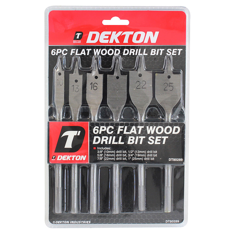 DEKTON FLAT WOOD DRILL SET 6/PK. DT80289 \\\KD00907