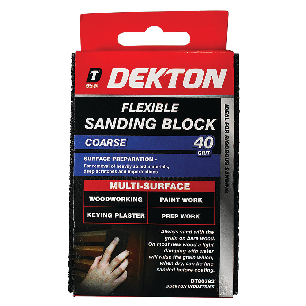 DEKTON FLEXIBLE COARSE SANDING BLOCK 40 GRIT. DT80792 \\\KD00926