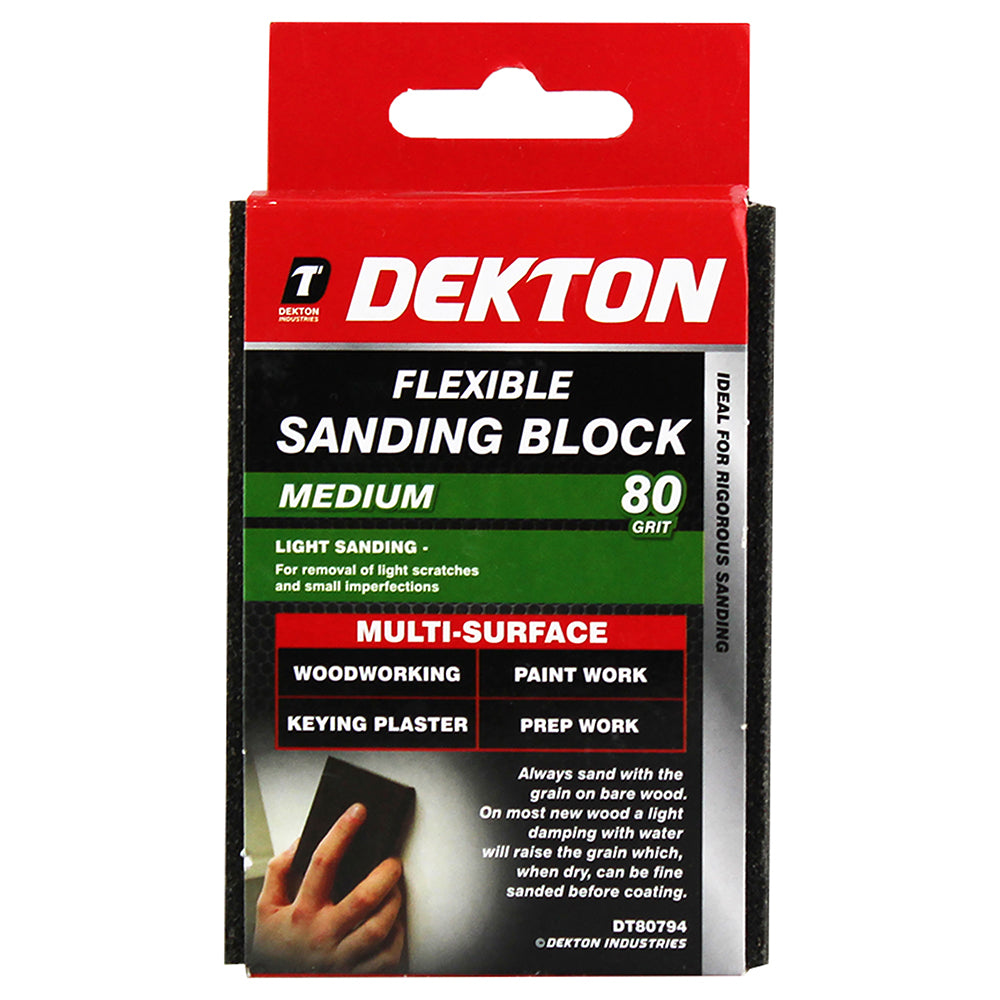 DEKTON FLEXIBLE MEDIUM SANDING BLOCK 80 GRIT. DT80794 \\\KD00927