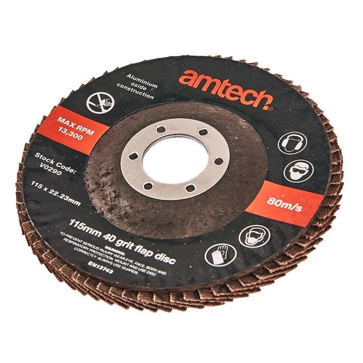 AM-TECH 40 GRIT FLAP DISC 115MM. AMV0290 \\\KD00953