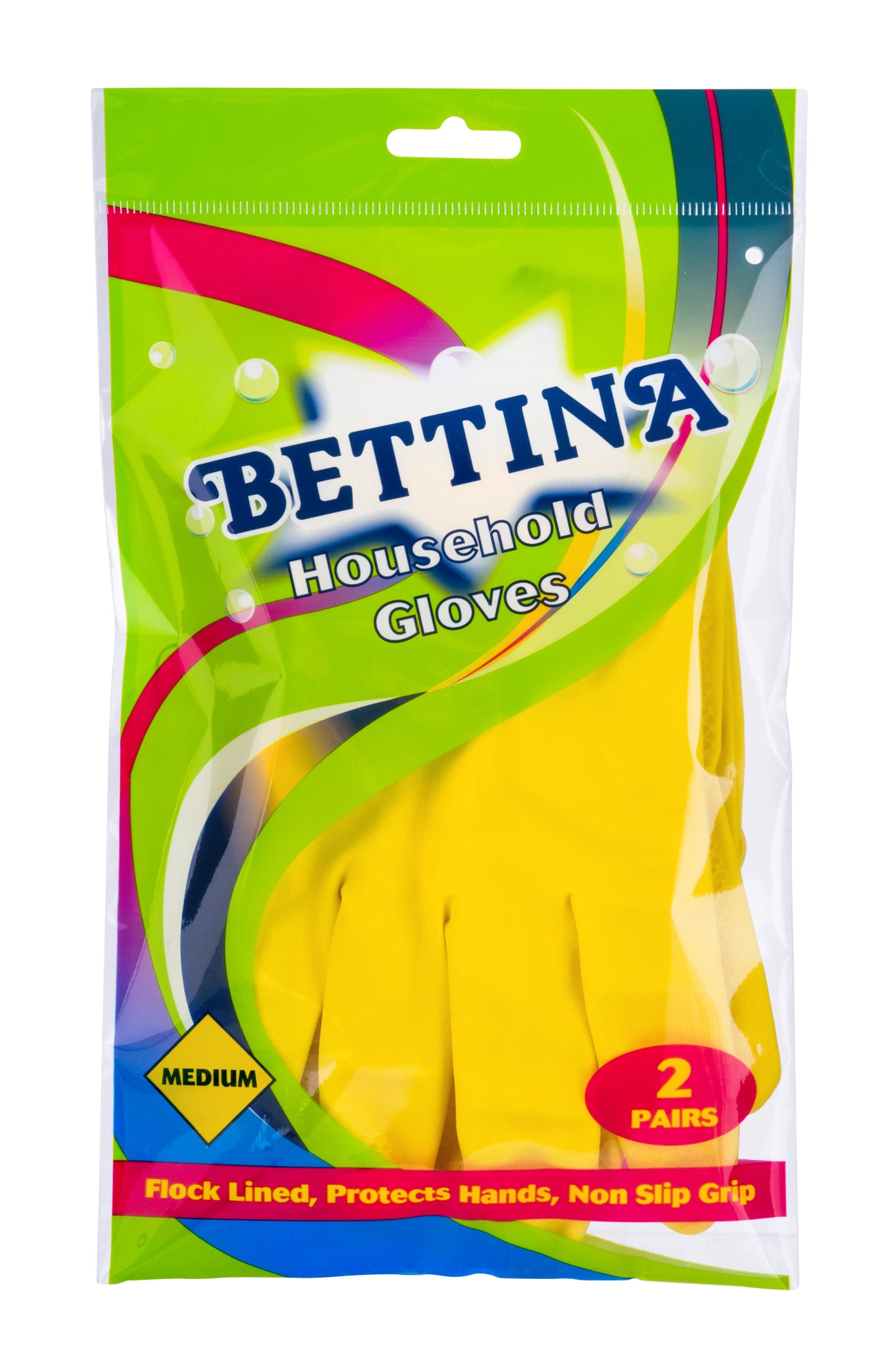 BETTINA MEDIUM HOUSEHOLD GLOVE 2/PK. B345 \\\KD00993