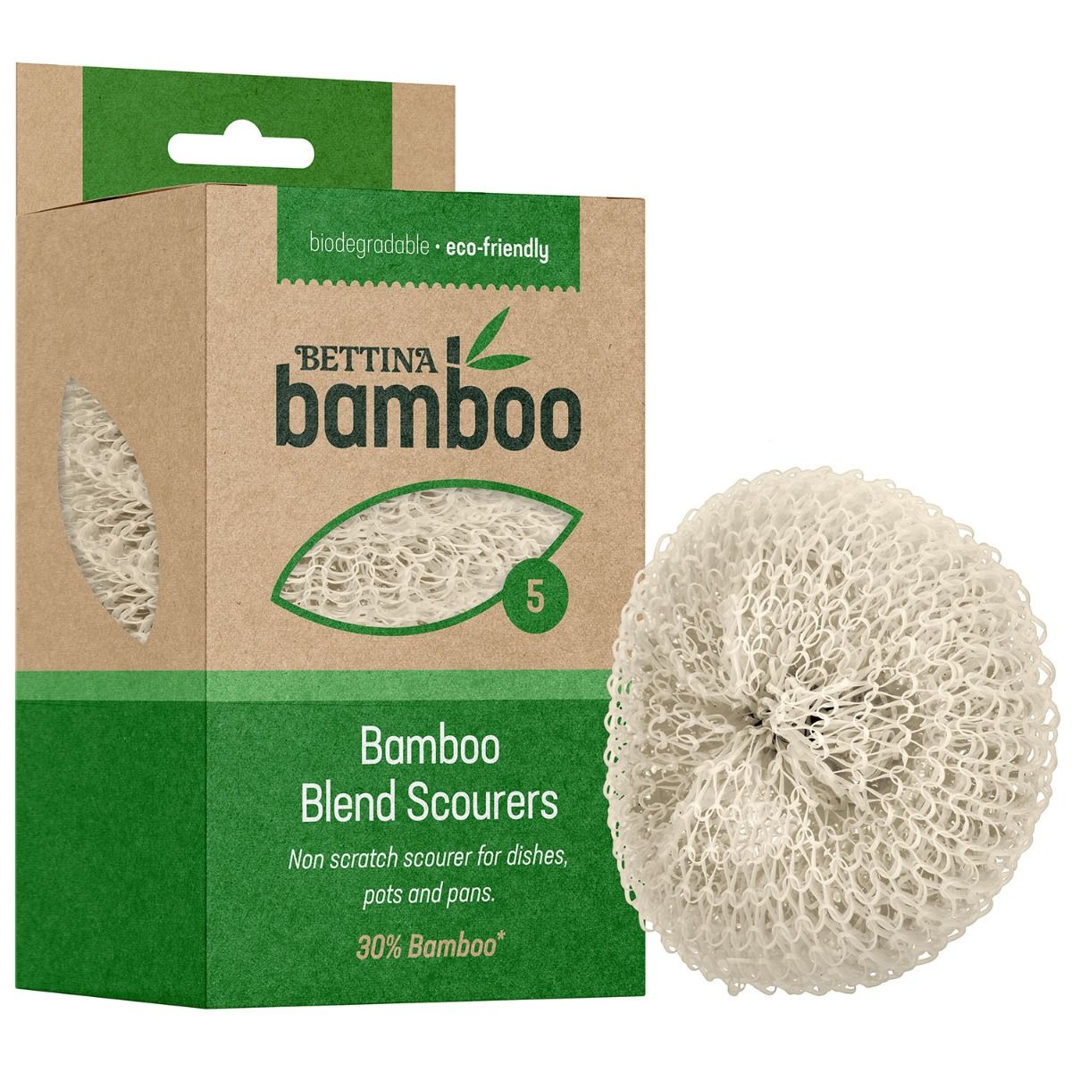 BETTINA BAMBOO BLEND SCOURERS 5/PK. BB218 \\\KD00997