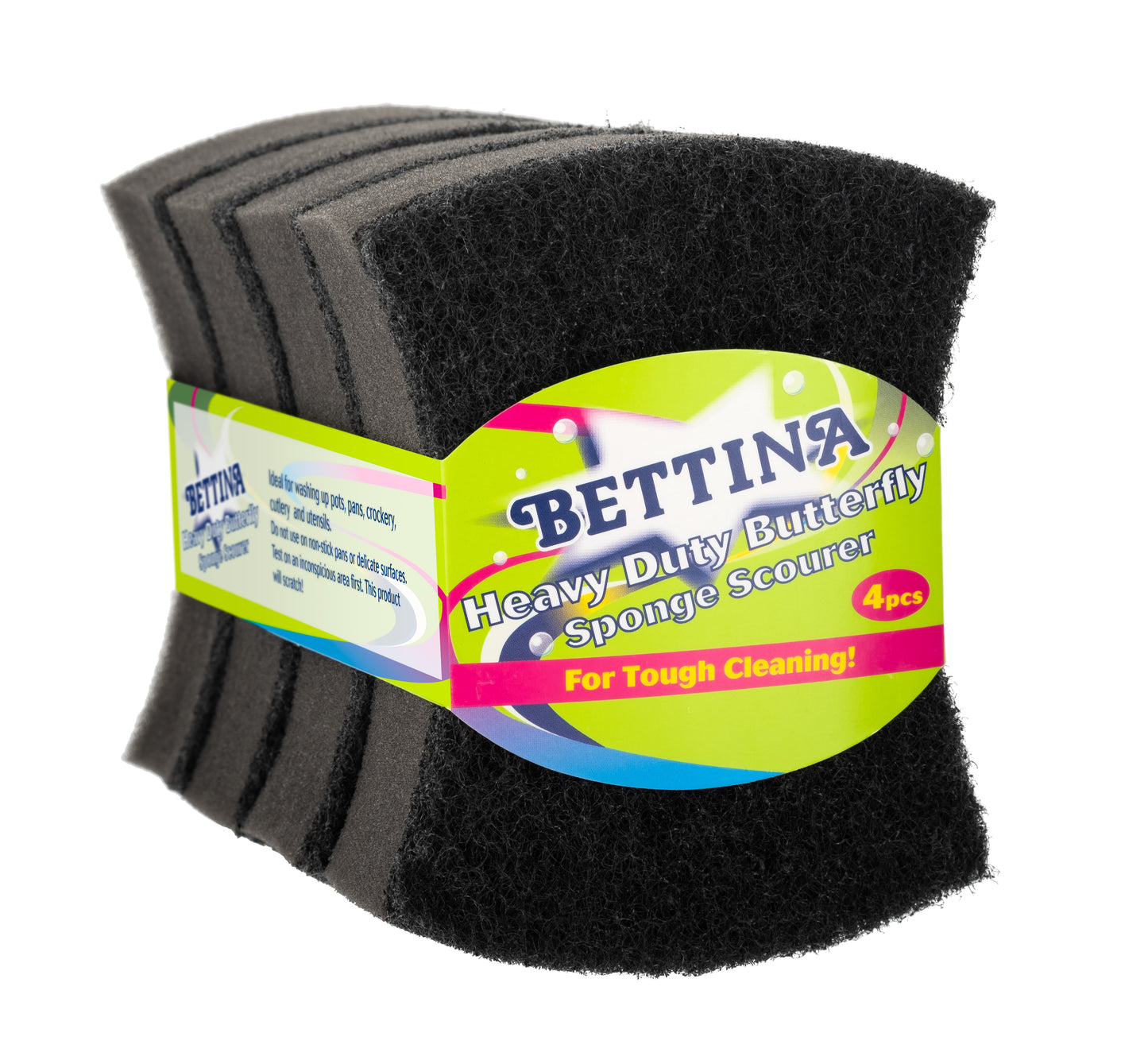 BETTINA HEAVY DUTY BUTTERFLY SPONGE SCOURERS 4/PK. B357HD \\\KD00998