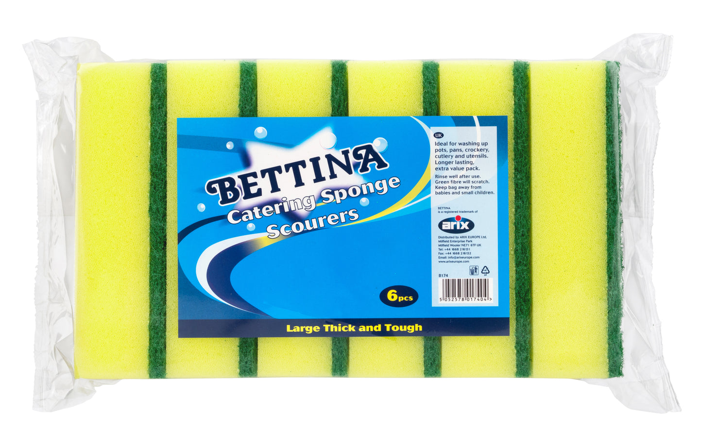 BETTINA CATERING SPONGE SCOURER 6/PK. B174 \\\KD01015