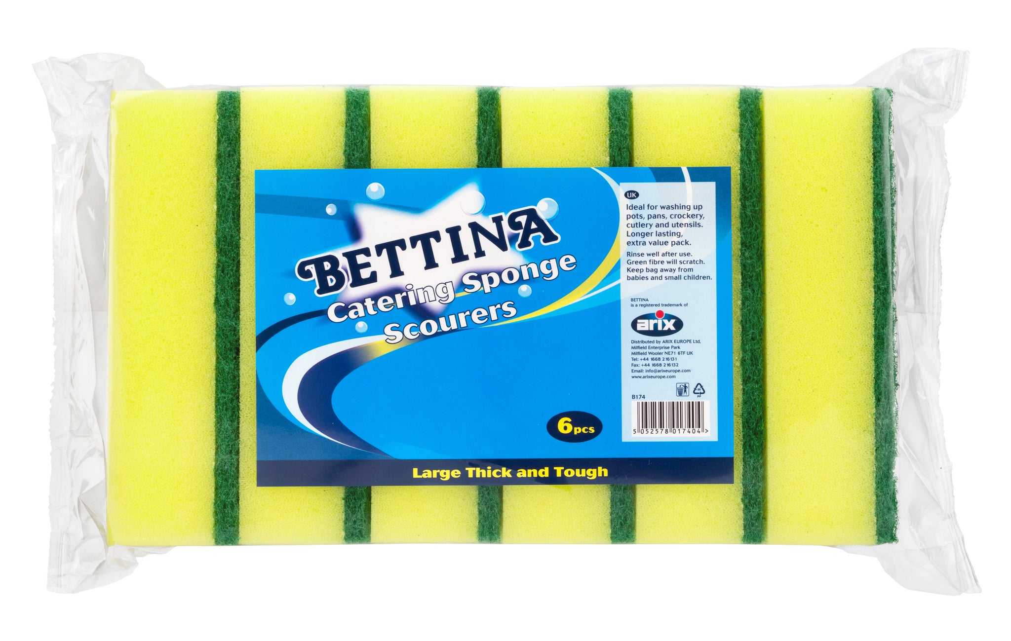 BETTINA CATERING SPONGE SCOURER 6/PK. B174 \\\KD01015