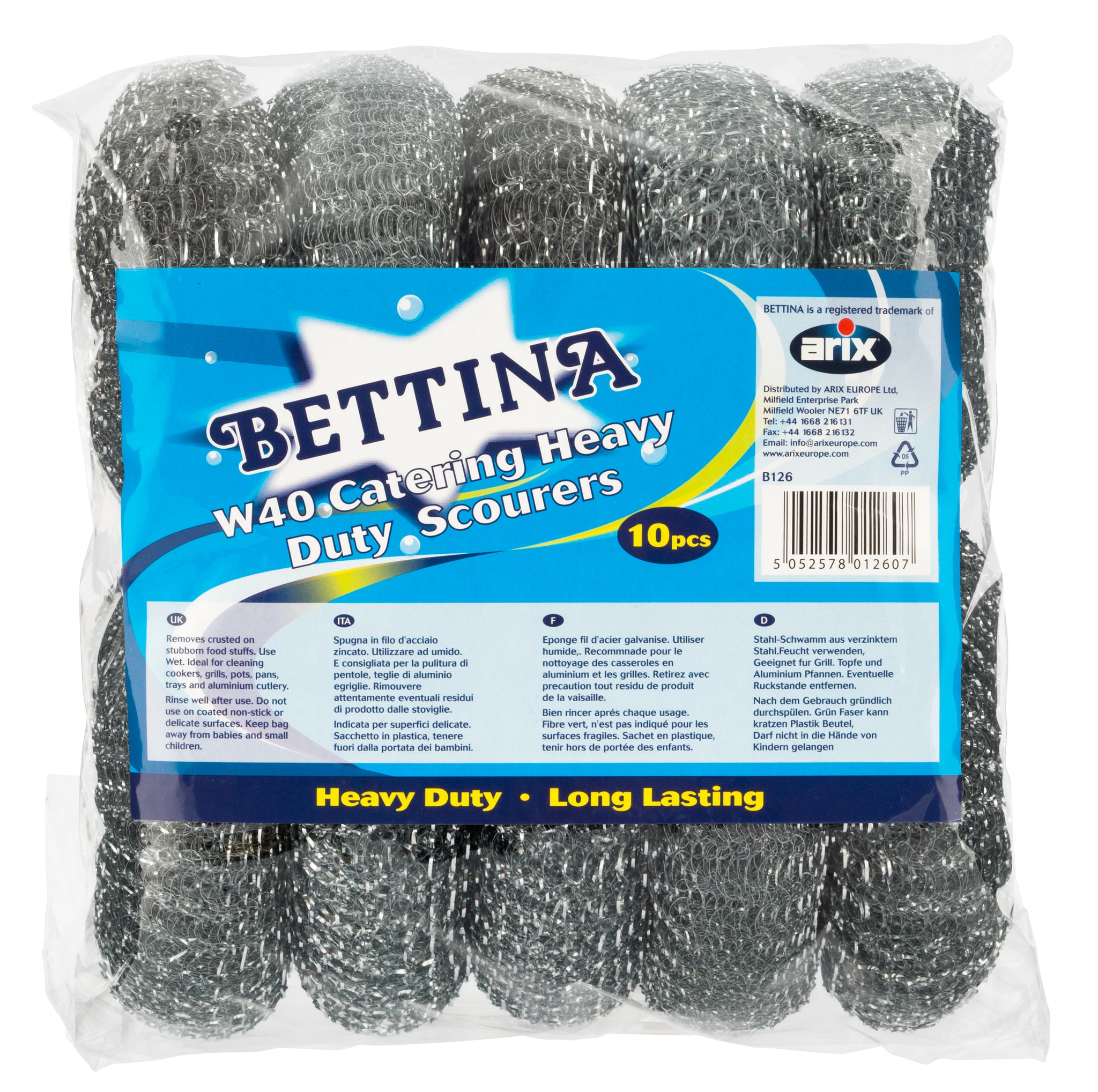 BETTINA W40 HEAVY DUTY METAL SCOURERS 10/PK. B126 \\\KD01016