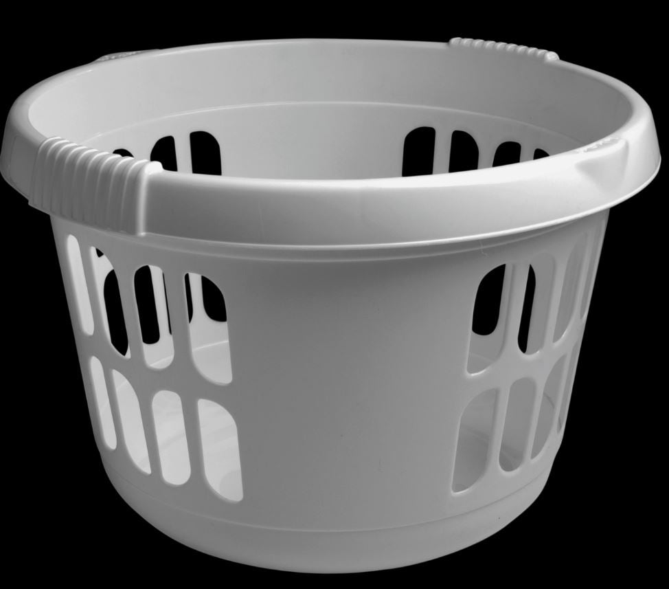 WHAM WHAM HOME UPCYCLED ROUND LAUNDRY BASKET SOFT GREY. WHAM444275 \\\KD01117
